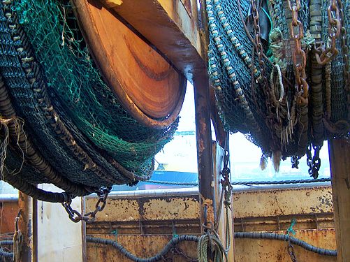 Fishing net of a trawler