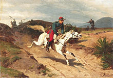 Französischer Meldereiter by Emil Hünten, 1872