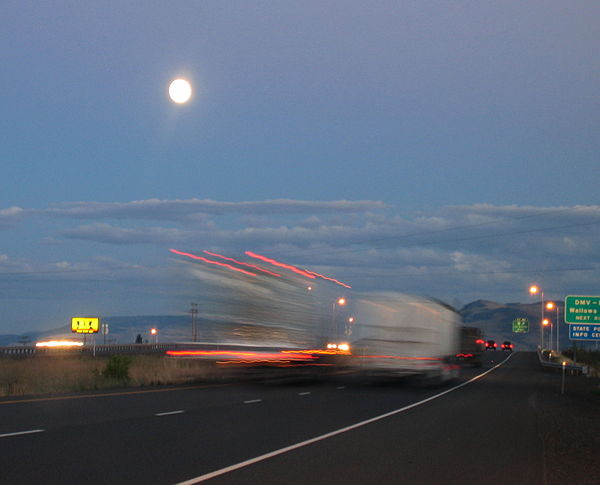 Eastbound exit 261 into La Grande off Interstate 84