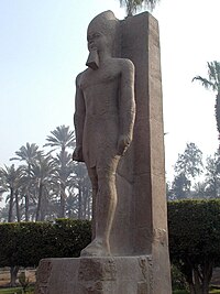 Sculpture from the Middle Kingdom restored in the name of Rameses II GD-EG-Memphis009.JPG