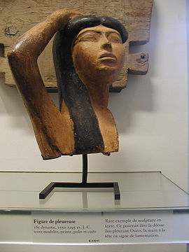 Rare terracotta image of Isis lamenting the loss of Osiris (Eighteenth Dynasty, Egypt) Musée du Louvre, Paris
