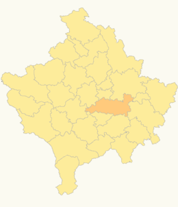 Locatie van de gemeente Lipjan in Kosovo