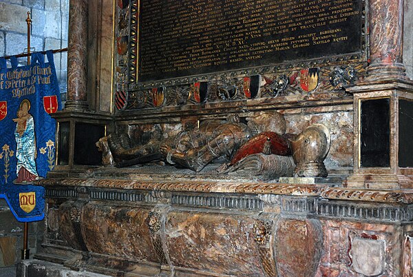 Monument with effigy of George Talbot, 6th Earl of Shrewsbury, Sheffield Cathedral