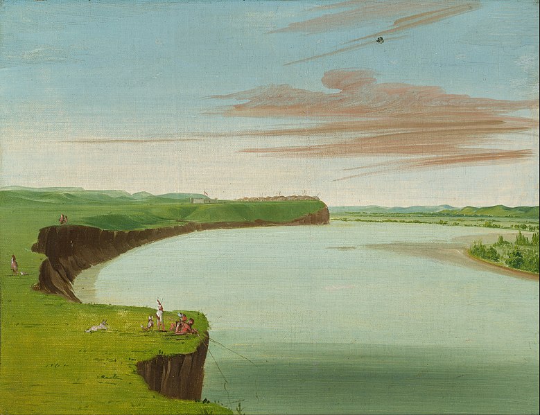 File:George Catlin - Distant View of the Mandan Village - Google Art Project.jpg