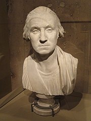 During the design process, Houdon produced this plaster bust of Washington in 1786. He later revised it before making the final statue. (National Portrait Gallery) George Washington by Jean-Antoine Houdon, plaster, c. 1786 - DSC03183.JPG