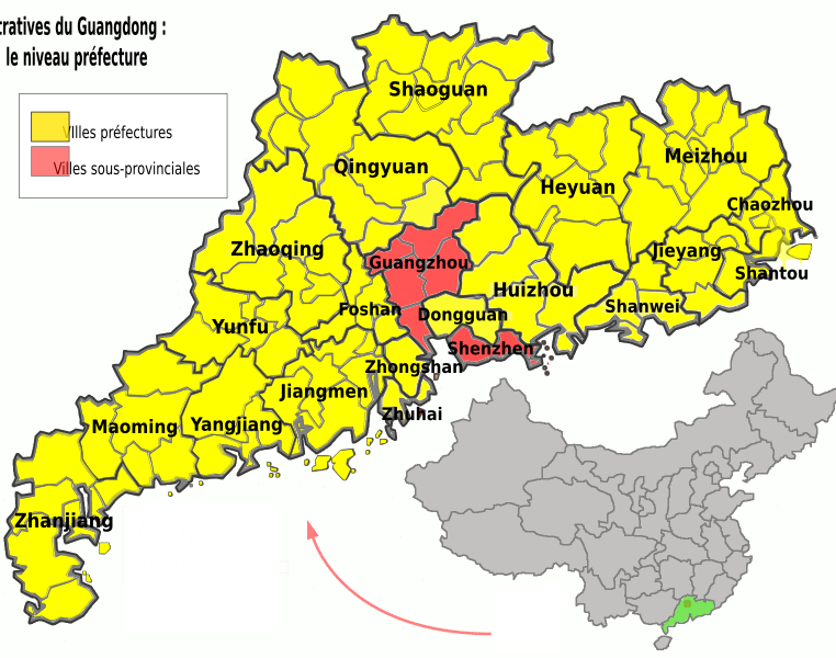 File:Guangdong, Villes préfectures et villes provinciales.svg