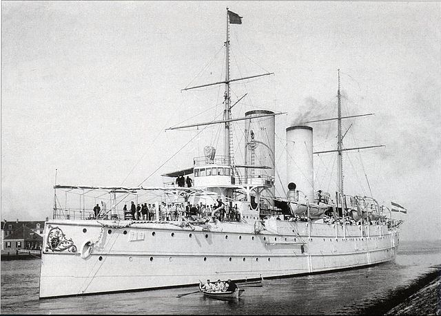 Dutch protected cruiser Noord-Brabant as an accommodation ship