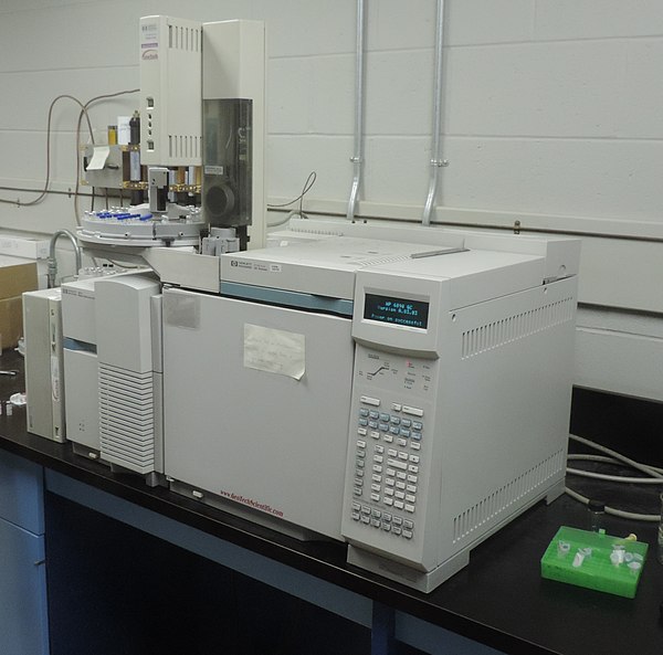 The gas chromatograph-mass spectrometer formerly used as a prop in the show