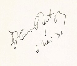 Hans Pfitzners signatur