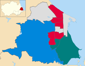 Map showing the results of the 2018 Hartlepool Borough Council election Hartlepool UK local election 2018 map.svg