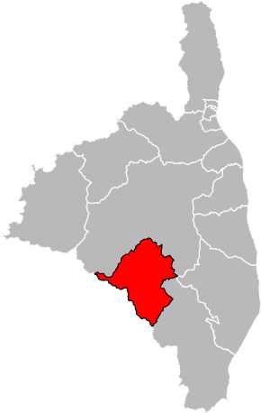 Kanton na mapě arrondissementu Corte