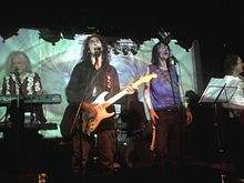 Harvey Bainbridge (left) on stage with the Hawkwind spin-off Hawklords, live in Germany 2012 Hawklords-weinheim-26092012-2.jpg