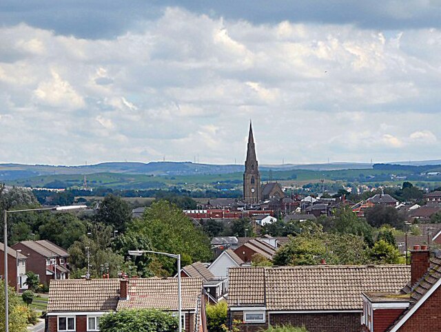 A view of Heywood, towards St Luke's Church