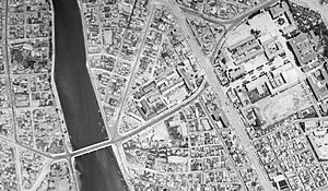 1962年の航空写真。市道駅前吉島線が開通している。