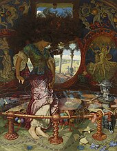 The Lady of Shalott by William Holman Hunt, painted from 1888 to 1902 Holman-Hunt, William, and Hughes, Edward Robert - The Lady of Shalott - 1905.jpg