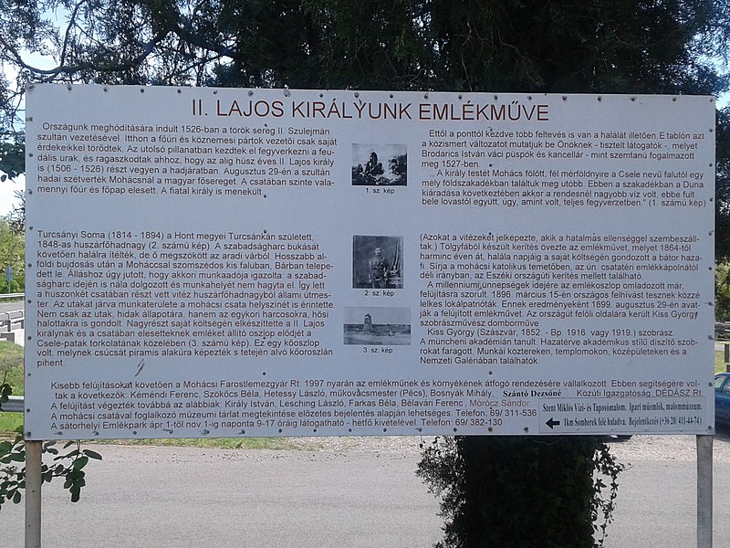 File:II. Lajos Királyunk Emlékmű táblája.jpg