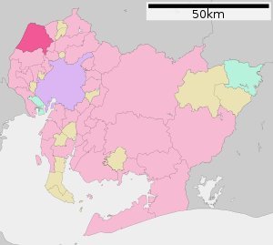 Lage Ichinomiyas in der Präfektur