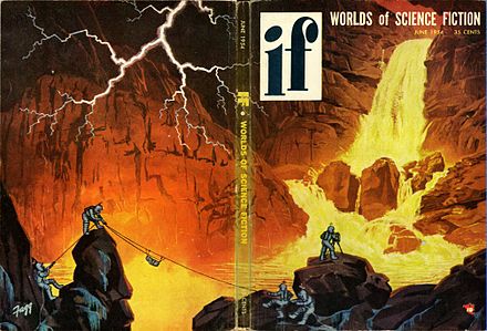 If magazine June 1954, cover art by Ken Fagg: "Lava Falls on Mercury"