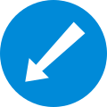 Compulsory keep left (right if symbol reversed)