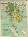 Kartta Indokiinasta vuodelta 1886.