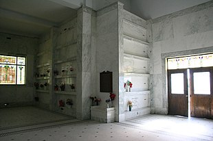 The interior of the Spring Valley Mausoleum in Minnesota, listed on the National Register of Historic Places