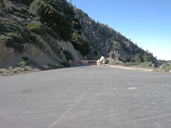 Locked gate at northern terminus of Highway 39