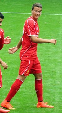 Manquillo i en match för Liverpool 2014