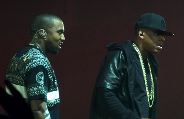 West received early acclaim for his production work on Jay-Z's The Blueprint. The two are pictured here in 2011.