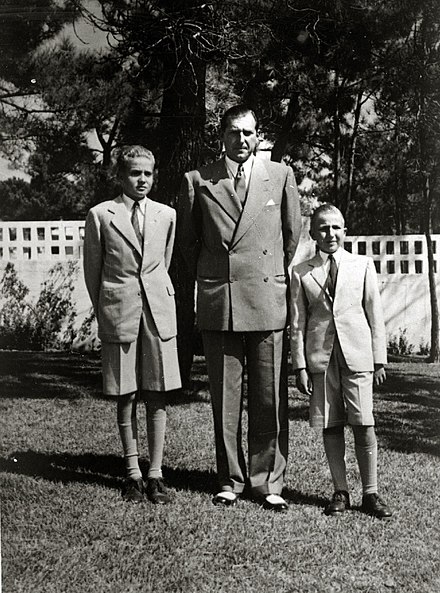 Juan Carlos and Alfonso with their father Juan in between (1950)