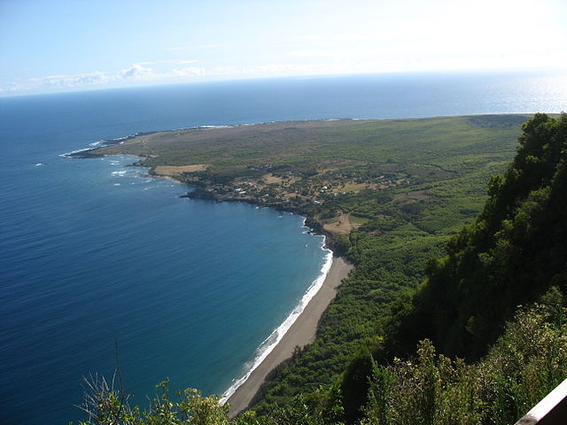 Kalaupapa Peninsula as seen from a descent down the sea cliffs