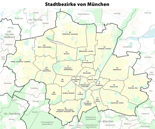 Münchens stadsdelsområden