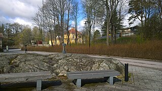 Vue depuis la porte principale vers Kauppamäki.