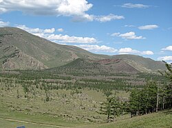 Khorgo extinct volcano in the northern Khangai Mountains