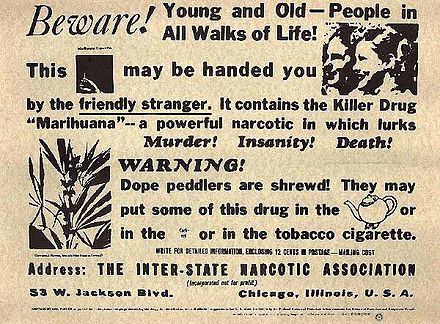 Federal Bureau of Narcotics public service announcement used in the late 1930s and 1940s