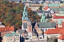 Wawel Cathedral, home to royal coronations and resting place of many national heroes; considered to be Poland's national sanctuary