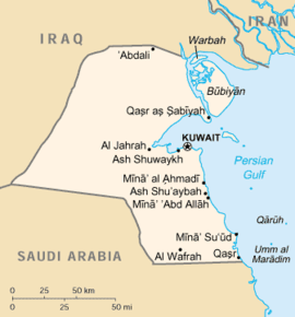 Kart over Staten Kuwait