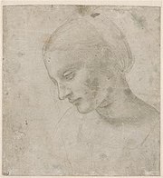 Leonardo da Vinçi - Profildən qadın başı eskizi, Kodeks Vallardi, XV əsr, Luvr muzeyi, Paris