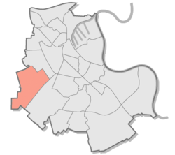 Location of Grefrath in the urban area of ​​Neuss