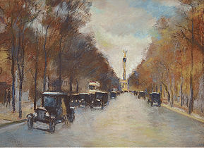 Lesser: Siegesallee mit Siegessäule im Herbst, 1920