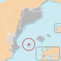 Localització d'Eïvissa respecte dels Països Catalans