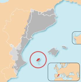 Localizacion de Menòrca al respècte de las Illas Balearas