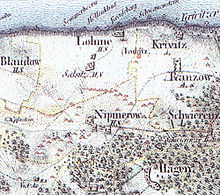 1828 noch vorhandene bronzezeitliche Hügelgräber bei Nipmerow und Lohme