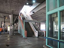 The street level entrance to Long Beach/Blue Pyramid station.