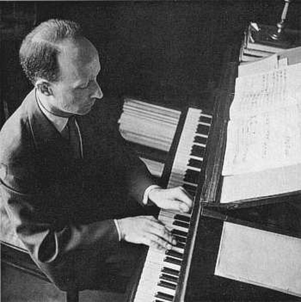 Lutosławski at the piano, c. 1952–1953