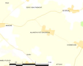 Poziția localității Alland'Huy-et-Sausseuil