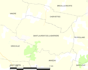 Poziția localității Saint-Laurent-de-la-Barrière