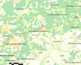 Mapa obce Saint-Geours-de-Maremne