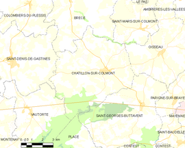 Mapa obce Châtillon-sur-Colmont