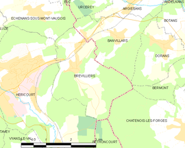 Mapa obce Brevilliers