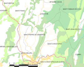 Mapa obce Saint-Pierre-de-Genebroz